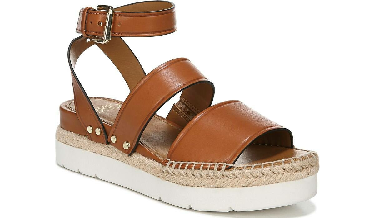 Franco Sarto Sarto Calvin Wedge Sandal Brown Leather