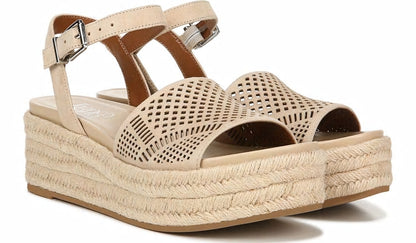 Franco Sarto Franco Tennia Espadrille Platform Sandal Beige Suede