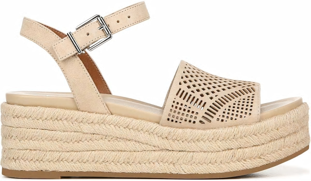 Franco Sarto Franco Tennia Espadrille Platform Sandal Beige Suede