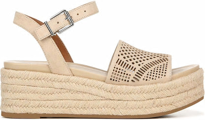Franco Sarto Franco Tennia Espadrille Platform Sandal Beige Suede