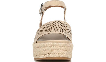 Franco Sarto Franco Tennia Espadrille Platform Sandal Beige Suede