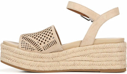 Franco Sarto Franco Tennia Espadrille Platform Sandal Beige Suede