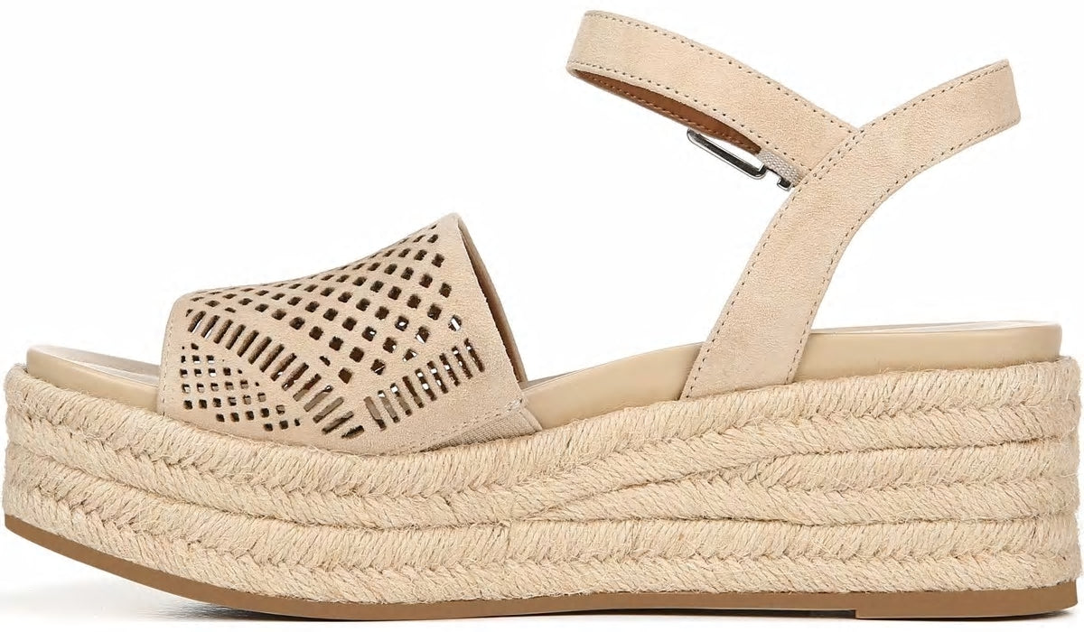 Franco Sarto Franco Tennia Espadrille Platform Sandal Beige Suede