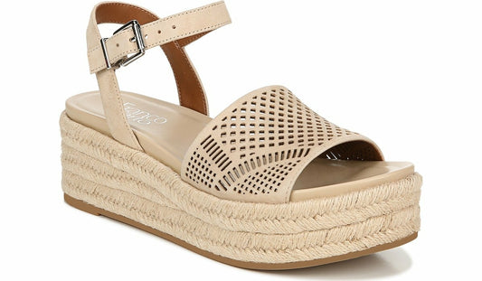 Franco Sarto Franco Tennia Espadrille Platform Sandal Beige Suede