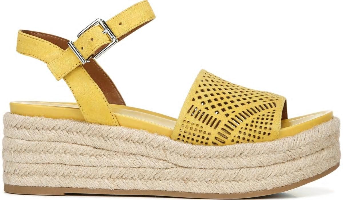 Franco Sarto Franco Tennia Espadrille Platform Sandal Yellow Suede