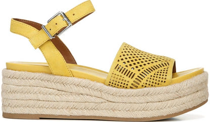 Franco Sarto Franco Tennia Espadrille Platform Sandal Yellow Suede