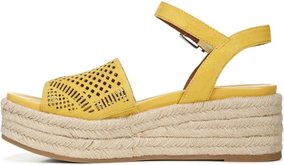 Franco Sarto Franco Tennia Espadrille Platform Sandal Yellow Suede