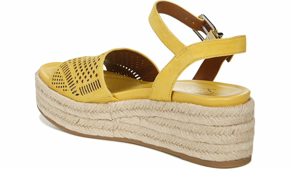 Franco Sarto Franco Tennia Espadrille Platform Sandal Yellow Suede