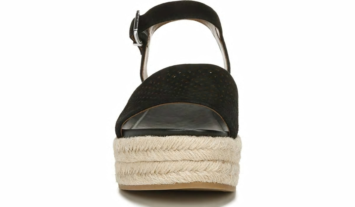 Franco Sarto Franco Tennia Espadrille Platform Sandal Black Suede