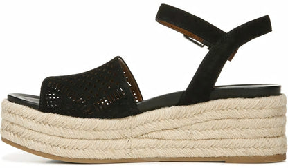 Franco Sarto Franco Tennia Espadrille Platform Sandal Black Suede