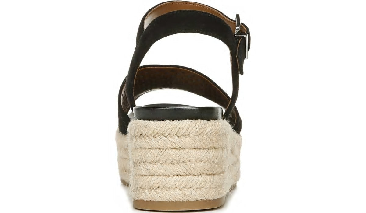 Franco Sarto Franco Tennia Espadrille Platform Sandal Black Suede