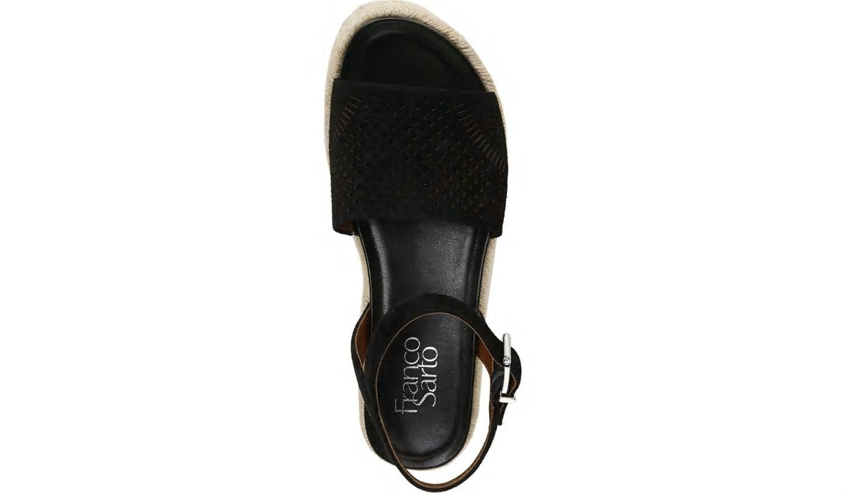 Franco Sarto Franco Tennia Espadrille Platform Sandal Black Suede