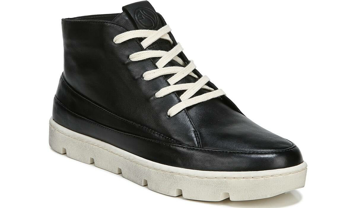 Franco Sarto Franco Pryce Mid Top Sneaker Black Leather