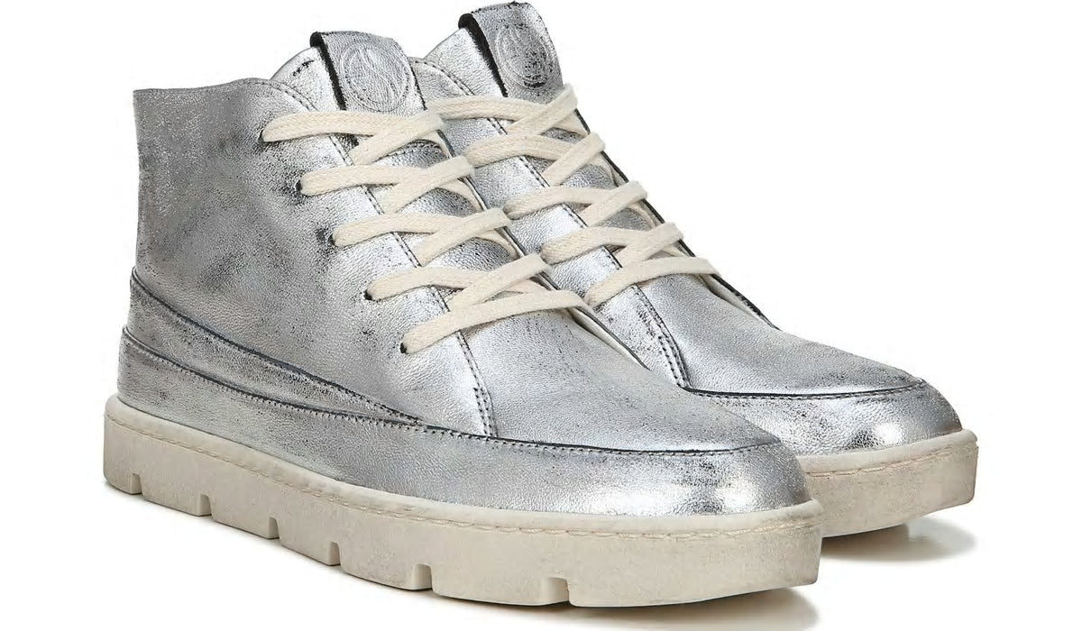 Franco Sarto Franco Pryce Mid Top Sneaker Silver Leather