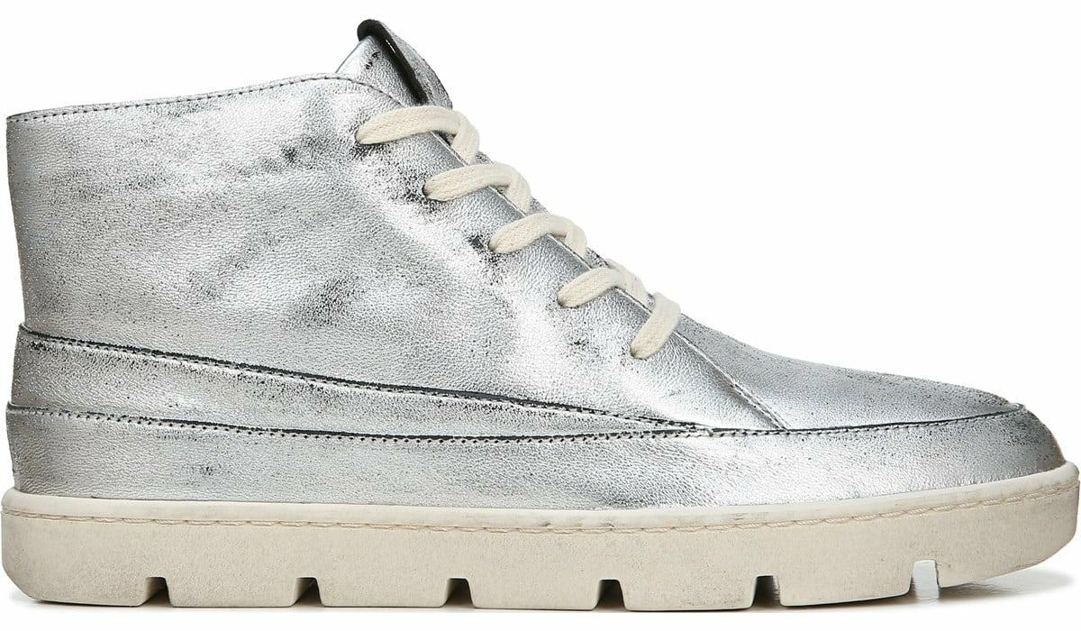 Franco Sarto Franco Pryce Mid Top Sneaker Silver Leather