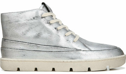 Franco Sarto Franco Pryce Mid Top Sneaker Silver Leather