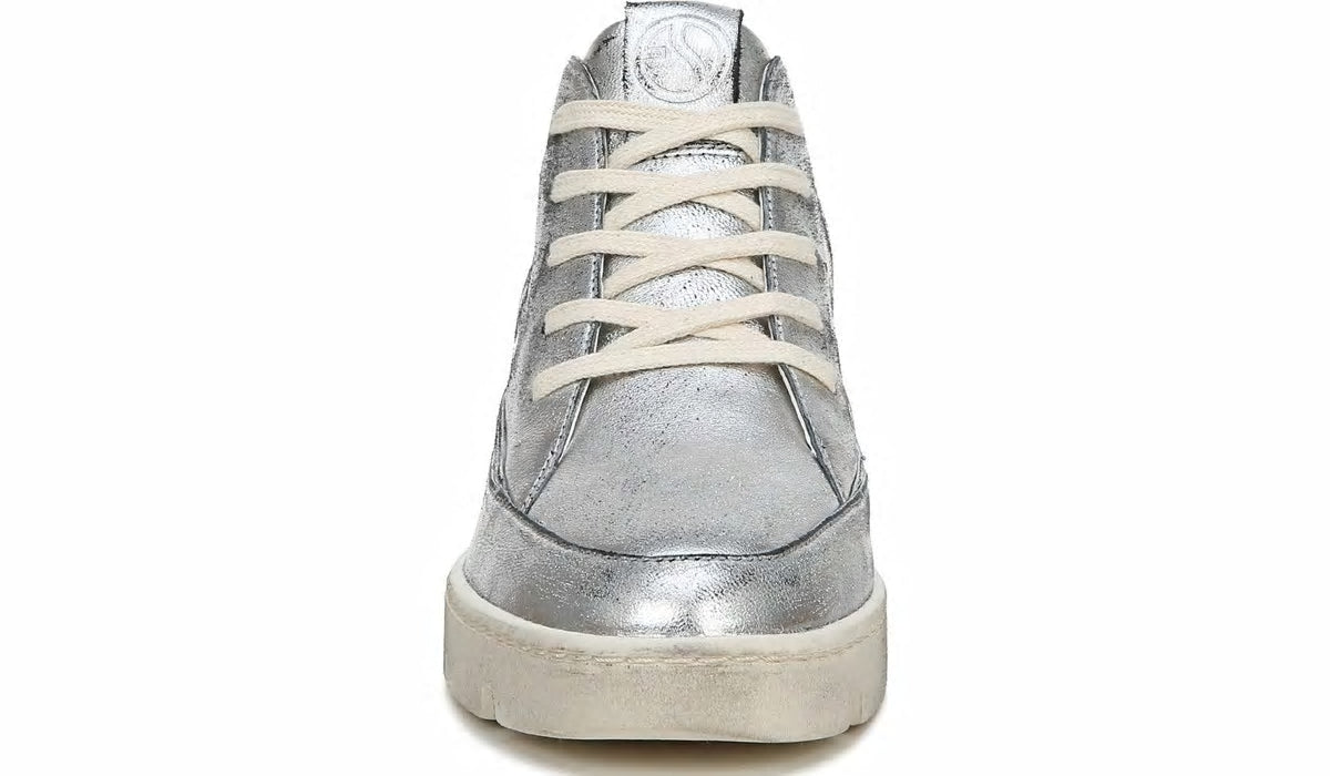 Franco Sarto Franco Pryce Mid Top Sneaker Silver Leather