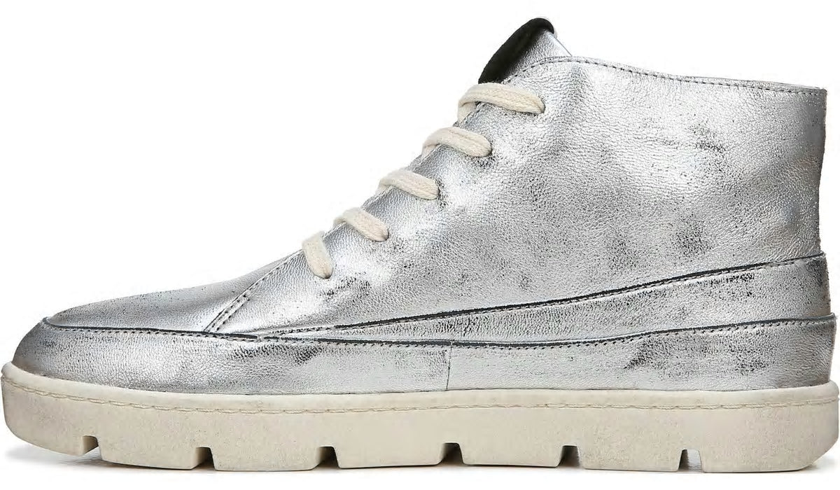 Franco Sarto Franco Pryce Mid Top Sneaker Silver Leather