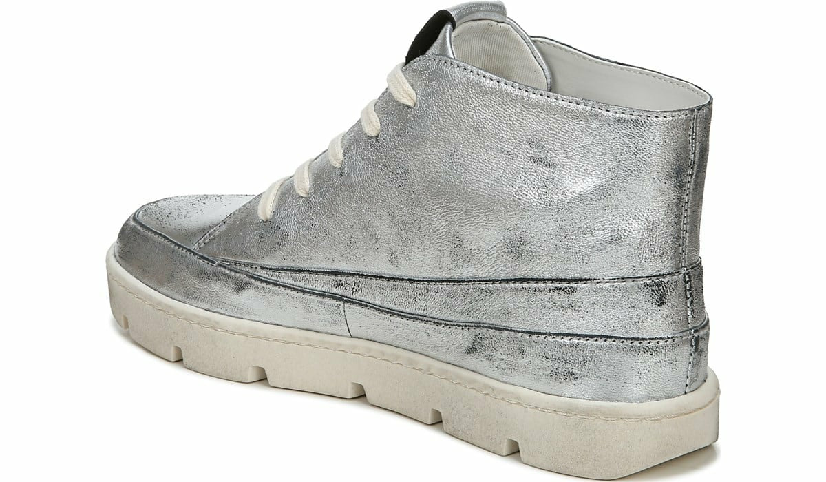Franco Sarto Franco Pryce Mid Top Sneaker Silver Leather