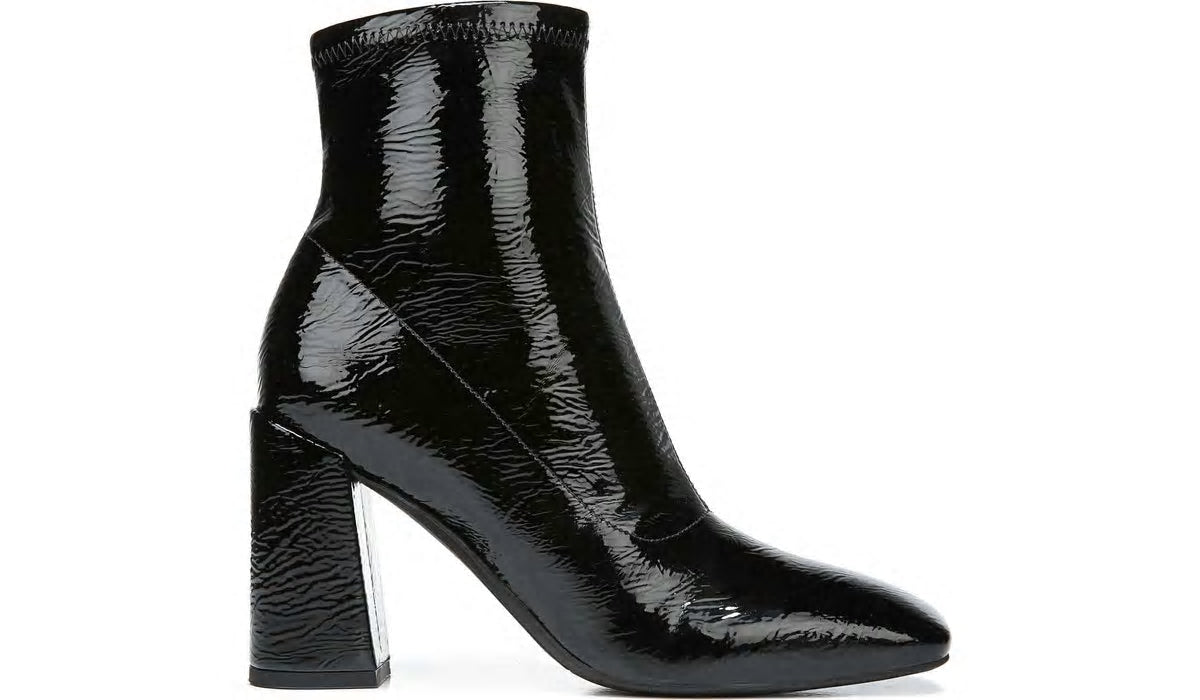 Franco Sarto Franco Harmond Block Heel Bootie Black Patent