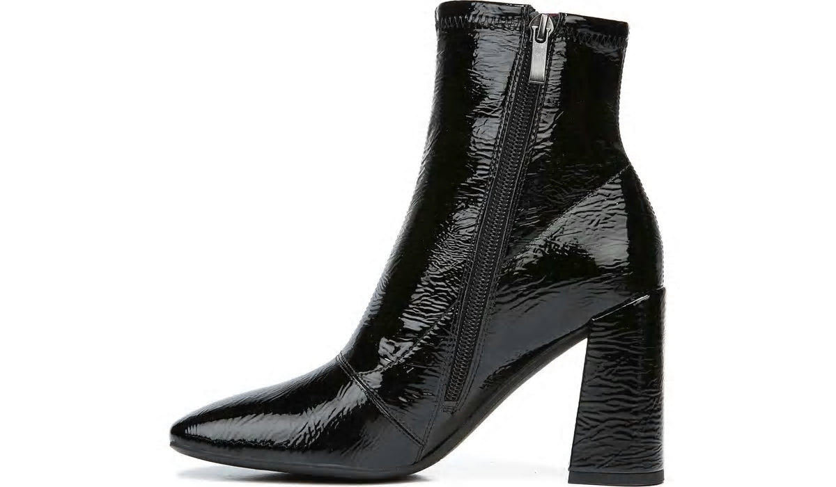 Franco Sarto Franco Harmond Block Heel Bootie Black Patent