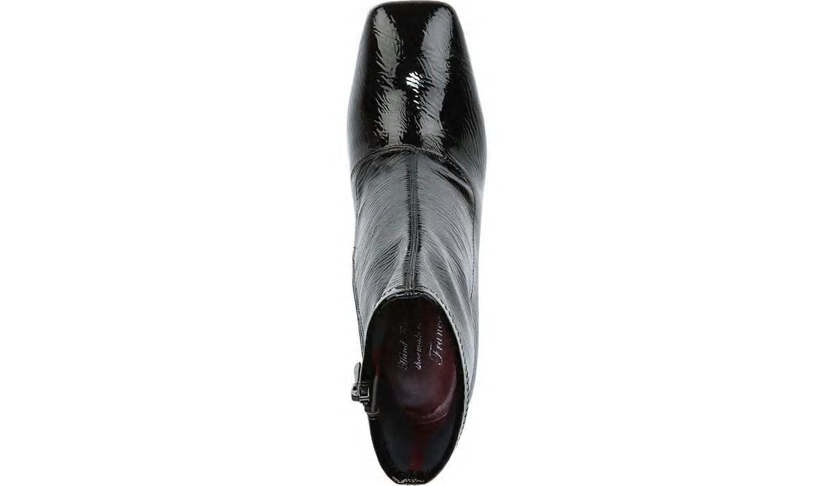 Franco Sarto Franco Harmond Block Heel Bootie Black Patent