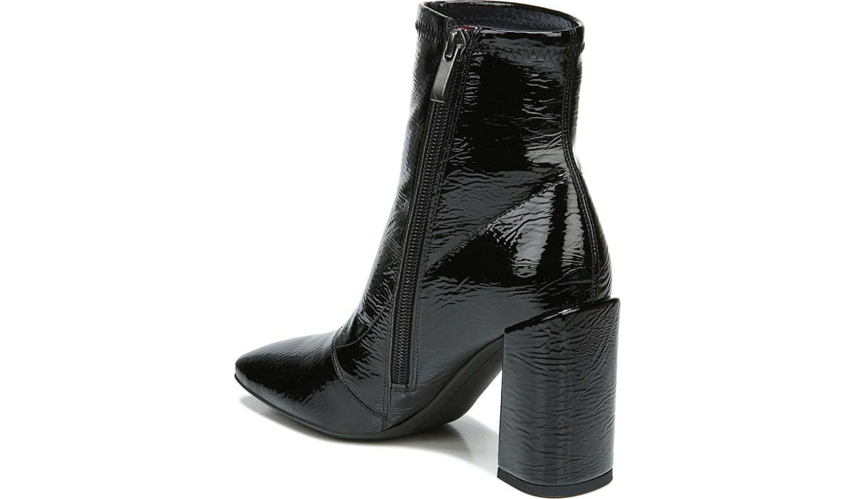 Franco Sarto Franco Harmond Block Heel Bootie Black Patent