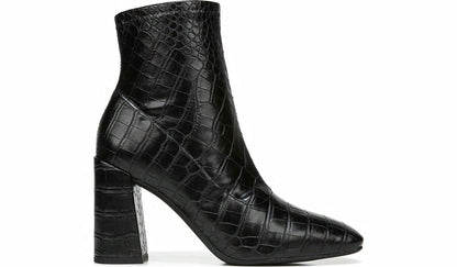 Franco Sarto Franco Harmond Block Heel Bootie Black Crocco