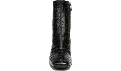 Franco Sarto Franco Harmond Block Heel Bootie Black Crocco
