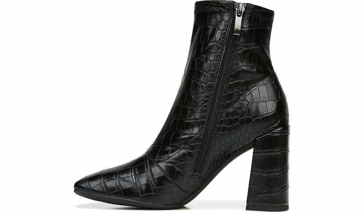 Franco Sarto Franco Harmond Block Heel Bootie Black Crocco