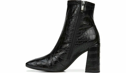 Franco Sarto Franco Harmond Block Heel Bootie Black Crocco