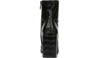 Franco Sarto Franco Harmond Block Heel Bootie Black Crocco