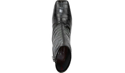 Franco Sarto Franco Harmond Block Heel Bootie Black Crocco