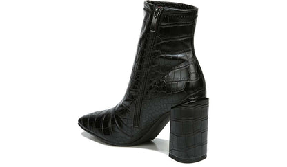 Franco Sarto Franco Harmond Block Heel Bootie Black Crocco
