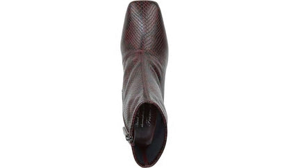 Franco Sarto Franco Harmond Block Heel Bootie Bordeaux Faux Snake Leather