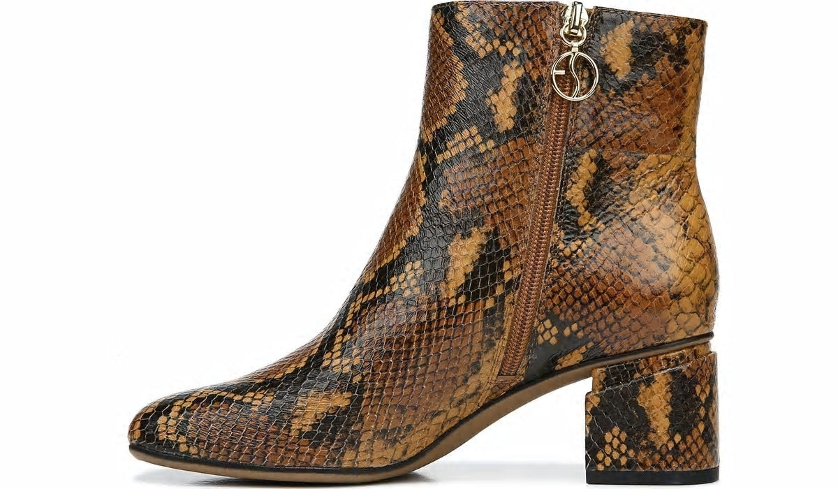 Franco Sarto Franco Marquee Bootie Brown Snake Print Leather