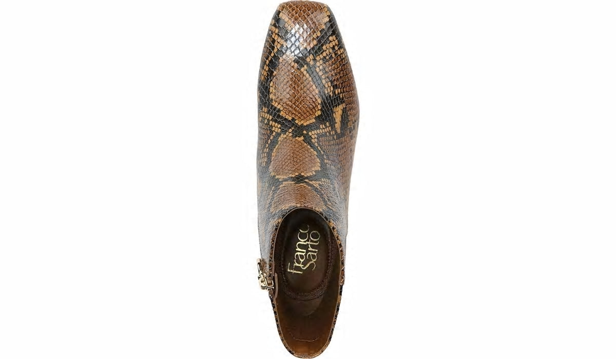 Franco Sarto Franco Marquee Bootie Brown Snake Print Leather