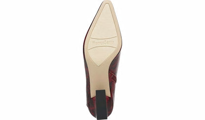 Franco Sarto Franco Sandria Block Heel Bootie Wine Snake Print Leather