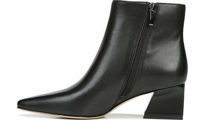 Franco Sarto Franco Sandria Block Heel Bootie Black Leather