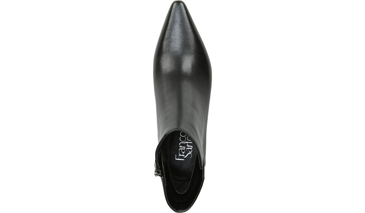 Franco Sarto Franco Sandria Block Heel Bootie Black Leather