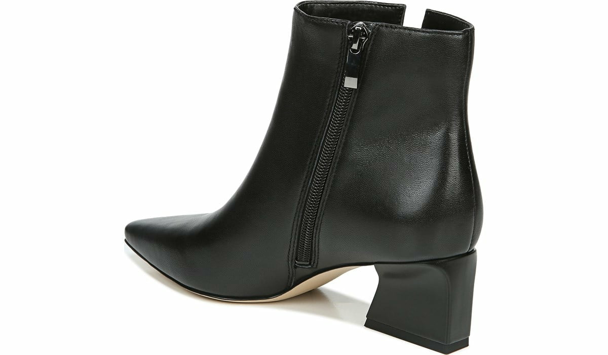 Franco Sarto Franco Sandria Block Heel Bootie Black Leather