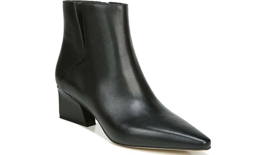 Franco Sarto Franco Sandria Block Heel Bootie Black Leather