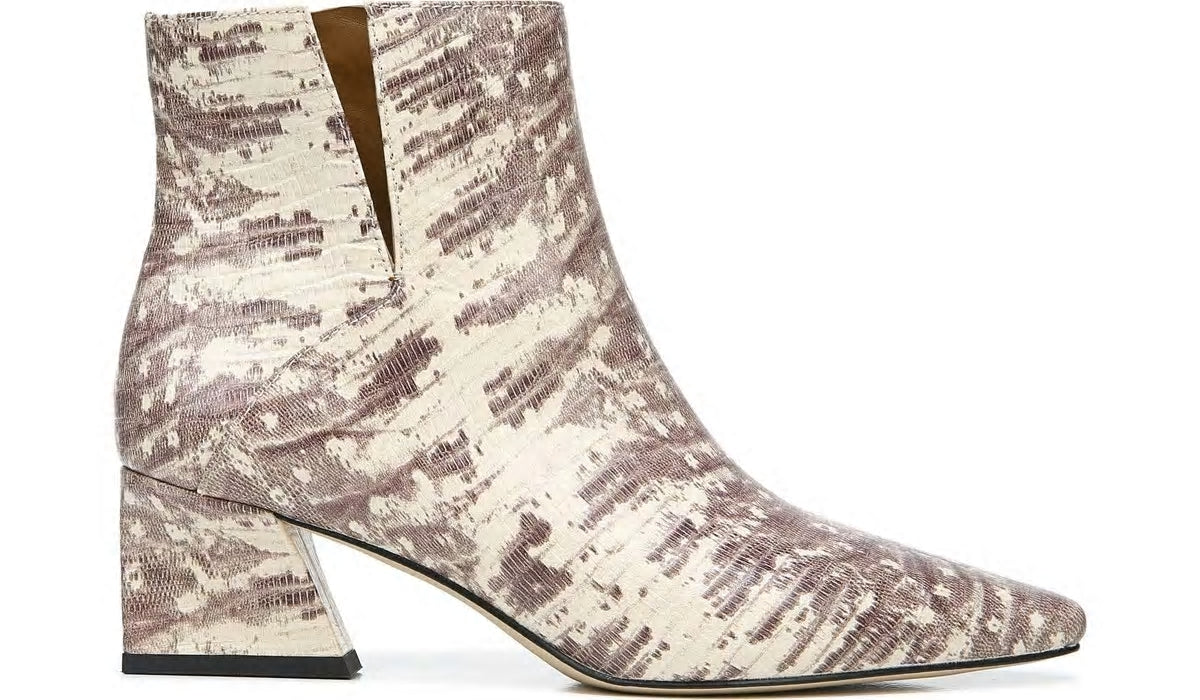 Franco Sarto Franco Sandria Block Heel Bootie Roccia Snake Print Leather