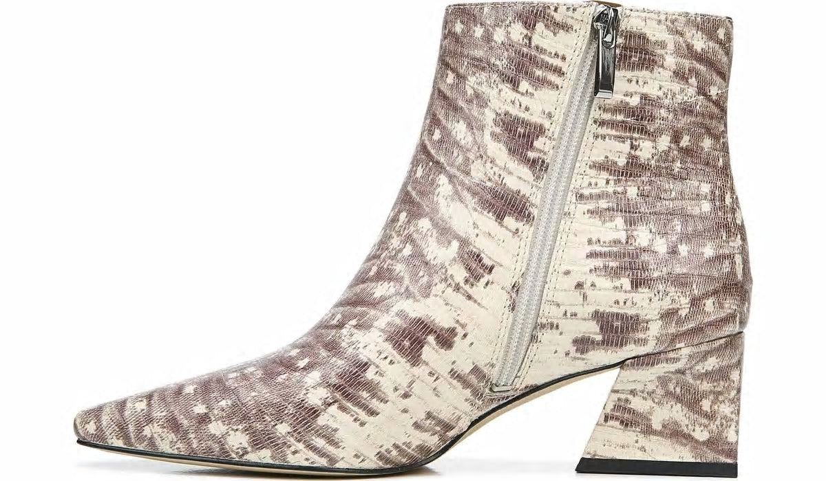Franco Sarto Franco Sandria Block Heel Bootie Roccia Snake Print Leather