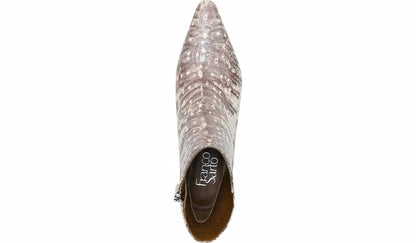 Franco Sarto Franco Sandria Block Heel Bootie Roccia Snake Print Leather