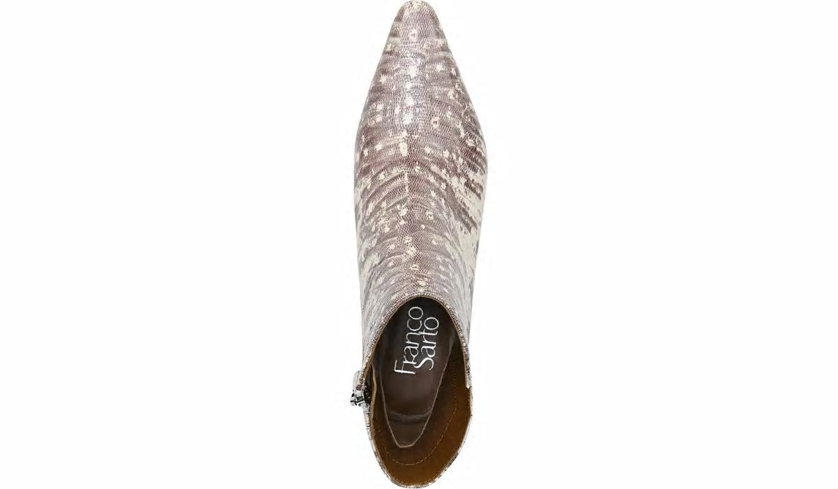 Franco Sarto Franco Sandria Block Heel Bootie Roccia Snake Print Leather