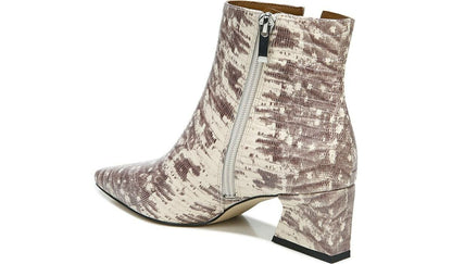 Franco Sarto Franco Sandria Block Heel Bootie Roccia Snake Print Leather