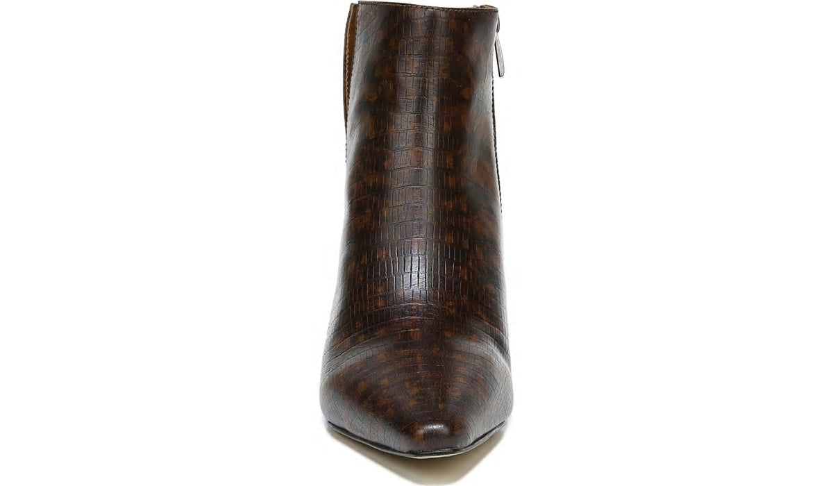 Franco Sarto Franco Sandria Block Heel Bootie Espresso Snake Print Leather