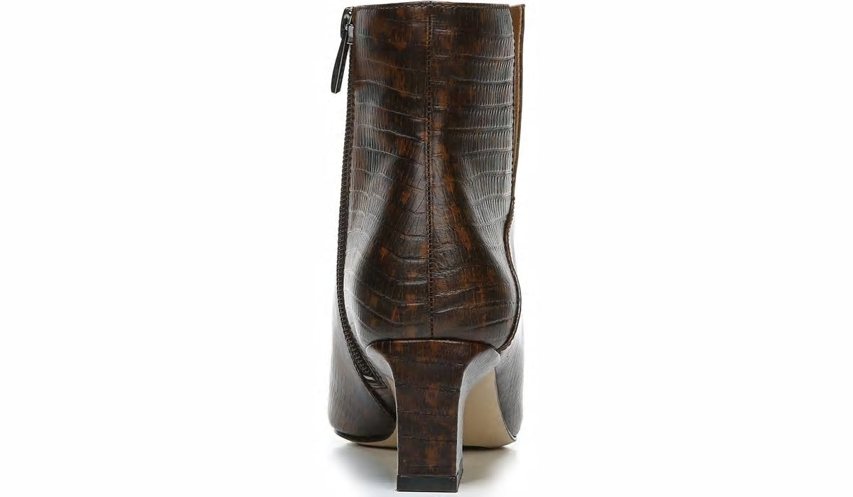 Franco Sarto Franco Sandria Block Heel Bootie Espresso Snake Print Leather