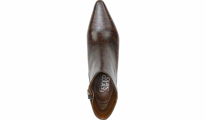 Franco Sarto Franco Sandria Block Heel Bootie Espresso Snake Print Leather